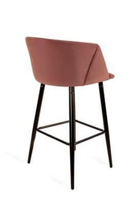 כסא בר מעוצב דגם CAESAR-בד קטיפה גוון ורוד