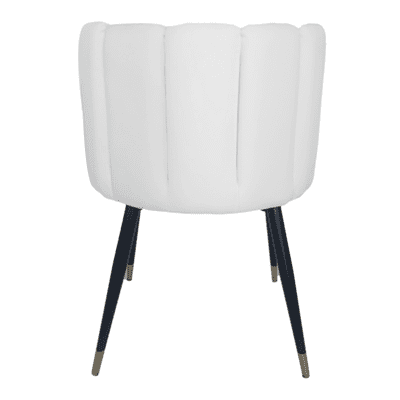 כסא אוכל צדפה דגם MONA דמוי עור-לבן