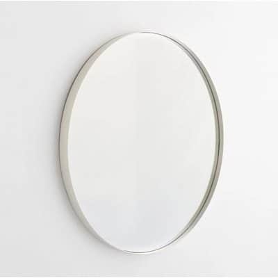 מראה עגולה מסגרת מתכת לבנה- מבחר גדלים לבחירה