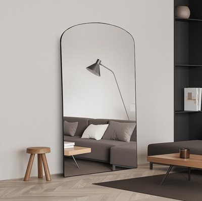 מראה מעוצבת דגם LUXURY קשת רחבה מסגרת מתכת שחורה