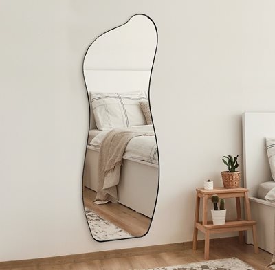 מראה גוף אמורפית מעוצבת דגם EMORF מסגרת מתכת שחורה