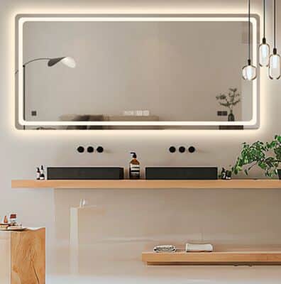 מראה מלבנית חכמה לאמבטיה ULTRA HD כולל תאורת לדים -גדלים לבחירה