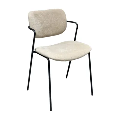 כסא אוכל מעוצב דגם SANDRA בד גוון שמנת