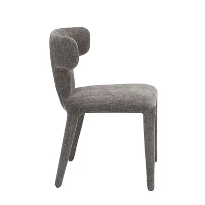 כסא אוכל מעוצב דגם NIKI בד אריג בגוון אפור כהה