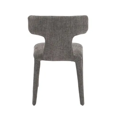 כסא אוכל מעוצב דגם NIKI בד אריג בגוון אפור כהה