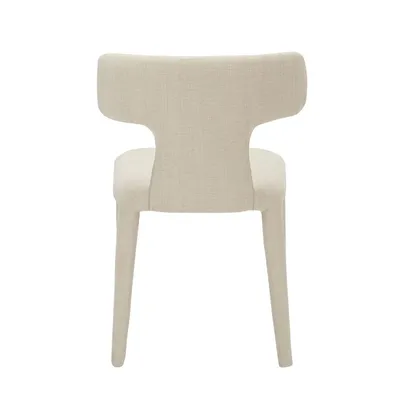 כסא אוכל מעוצב דגם NIKI בד אריג בגוון שמנת