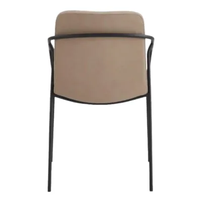 כסא אוכל מעוצב דגם NIKOLA בד דמוי עור גוון בשילוב ידית ורגל שחורה