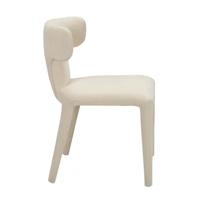 כסא אוכל מעוצב דגם NIKI בד אריג בגוון שמנת