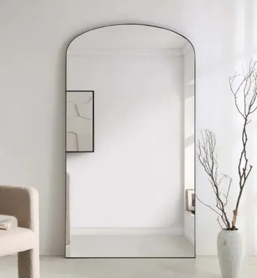 מראה מעוצבת דגם LUXURY קשת רחבה מסגרת מתכת שחורה