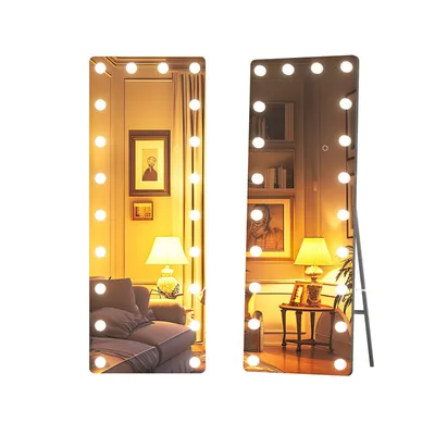 מראת מעוצבת דגם BEAUTY מלבנית עם מנורות LED מובנות עומדת / תליה