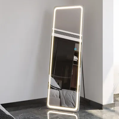 מראה מעוצבת דגם ROSE מלבנית בשילוב תאורת LED עומדת / תליה