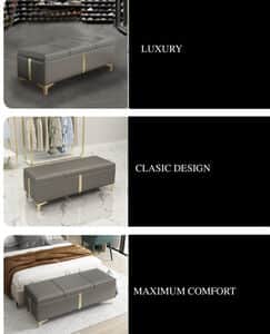 הדום ספסל דמוי עור מעוצב דגם TOUS כולל ארגז אחסון צבעים לבחירה