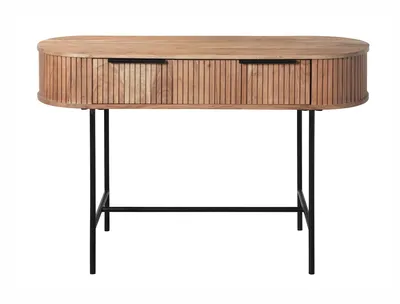 קונסולה מעוצבת דגם NAVA עץ מלא בשילוב רגל מתכת שחורה