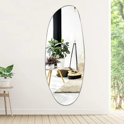 מראה אמורפית מעוצבת דגם NANO מסגרת מתכת זהב דקה- מידות לבחירה