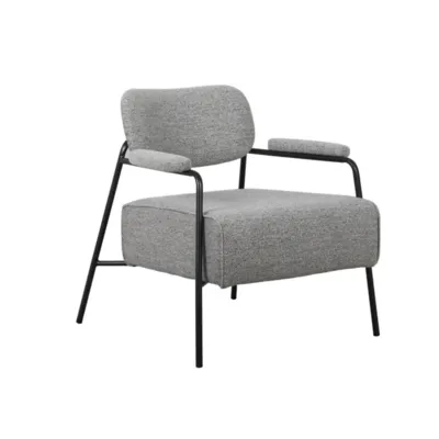 כורסא מעוצבת דגם KAROL בד בוקלה אפור