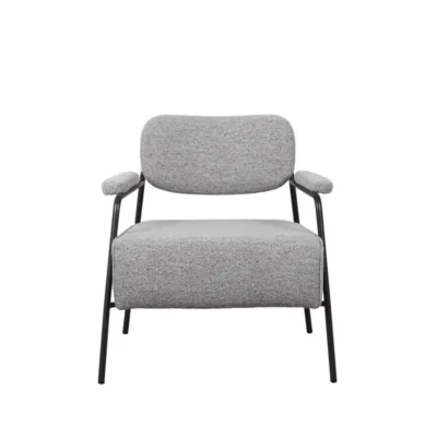 כורסא מעוצבת דגם KAROL בד בוקלה אפור