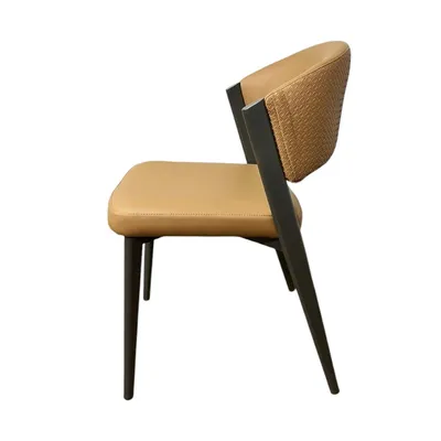 כסא אוכל מעוצב דגם CALI דמוי עור קאמל