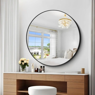 מראה עגולה מסגרת אלומיניום קוטר 100 ס''מ - צבעים לבחירה