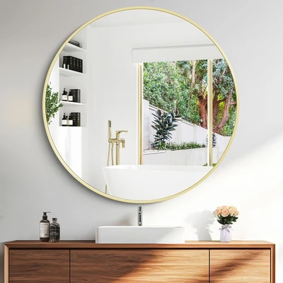 מראה עגולה מסגרת אלומיניום קוטר 100 ס''מ - צבעים לבחירה