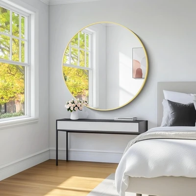 מראה עגולה מסגרת אלומיניום קוטר 100 ס''מ - צבעים לבחירה