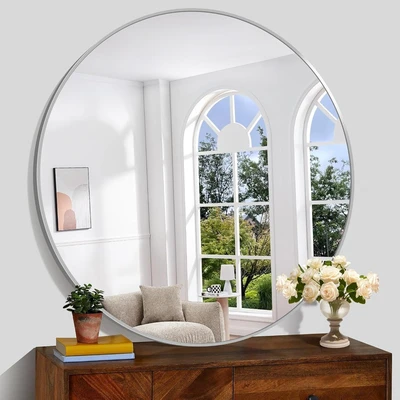 מראה עגולה מסגרת אלומיניום קוטר 100 ס''מ - צבעים לבחירה