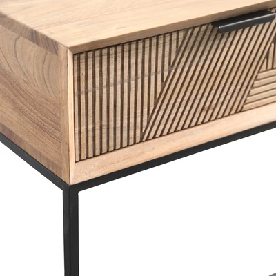 קונסולה מעוצבת דגם NAPAL עץ מלא 2 מגירות - 120 סמ