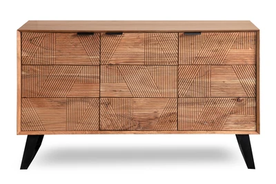 שידה מעוצבת דגם NAPAL עץ מנגו 3 דלתות - 130 סמ