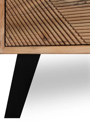 שידה מעוצבת דגם NAPAL עץ מנגו 3 דלתות - 130 סמ