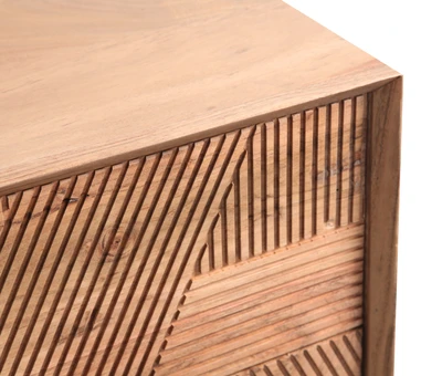 שידה מעוצבת דגם NAPAL עץ מנגו 3 דלתות - 130 סמ