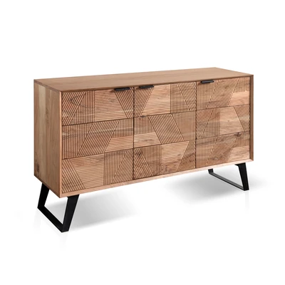 שידה מעוצבת דגם NAPAL עץ מנגו 3 דלתות - 130 סמ