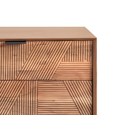 שידה מעוצבת דגם NAPAL עץ מנגו 3 דלתות - 130 סמ