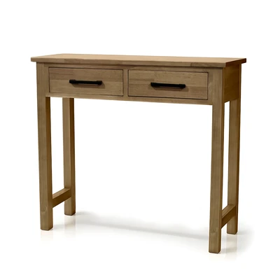 קונסולה מעוצבת דגם ALBA עץ 2 מגירות ידיות שחורות -80 סמ