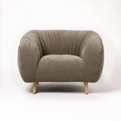 כורסא מעוצבת דגם DUBA בד גוון חום