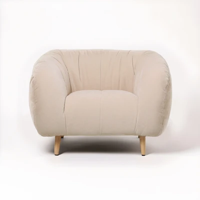 כורסא מעוצבת דגם DUBA בד גוון שמנת