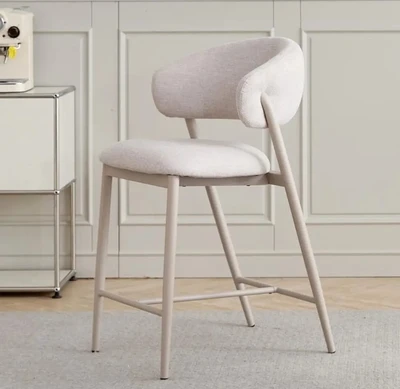 כסא בר מעוצב דגם MONZA בד גוון אבן רגל אבן