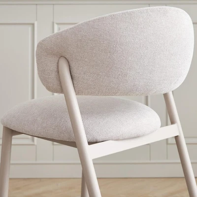 כסא בר מעוצב דגם MONZA בד גוון אבן רגל אבן