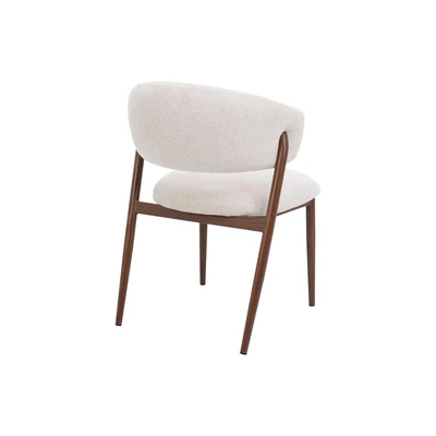 כסא מעוצב דגם MONZA בד גוון אבן רגל אגוז