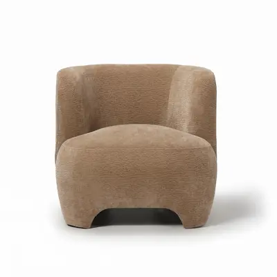 כורסא מעוצבת דגם LANA בד שניל גוון חום בהיר