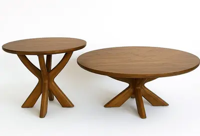 סט 2 שולחנות סלון עץ מנגו דגם JACK- גוון דבש