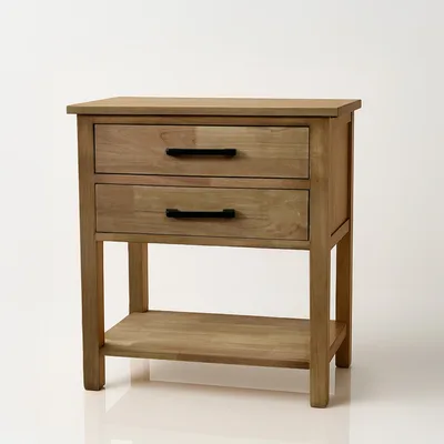 שידת צד מעוצבת ALBA עץ טבעי כולל 2 מגירות