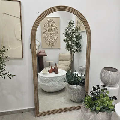 מראה מעוצבת דגם SHAYNA גוון טרוורטין מוקה