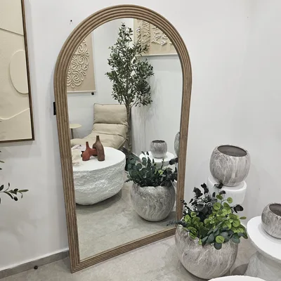 מראה מעוצבת דגם SHAYNA גוון טרוורטין מוקה