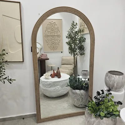 מראה מעוצבת דגם SHAYNA גוון טרוורטין מוקה