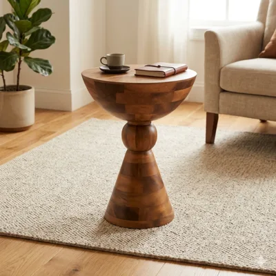 שולחן צד מעוצב דגם ALICE עץ גוון טבעי