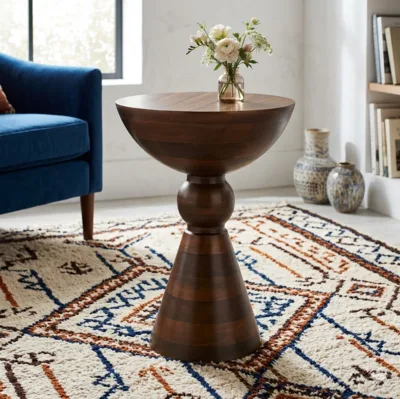 שולחן צד מעוצב דגם ALICE עץ גוון אגוז