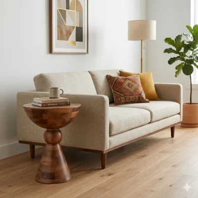 שולחן צד מעוצב דגם ALICE עץ גוון טבעי