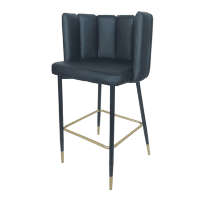 כסא בר צדפה דגם MONA דמוי עור שחור