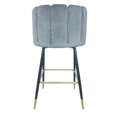 כסא בר צדפה דגם MONA בד קטיפה גוון אפור