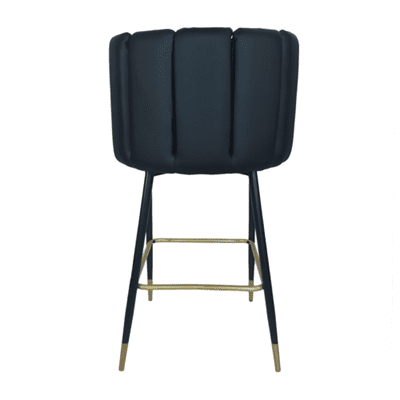 כסא בר צדפה דגם MONA דמוי עור שחור