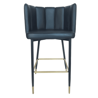 כסא בר צדפה דגם MONA דמוי עור שחור